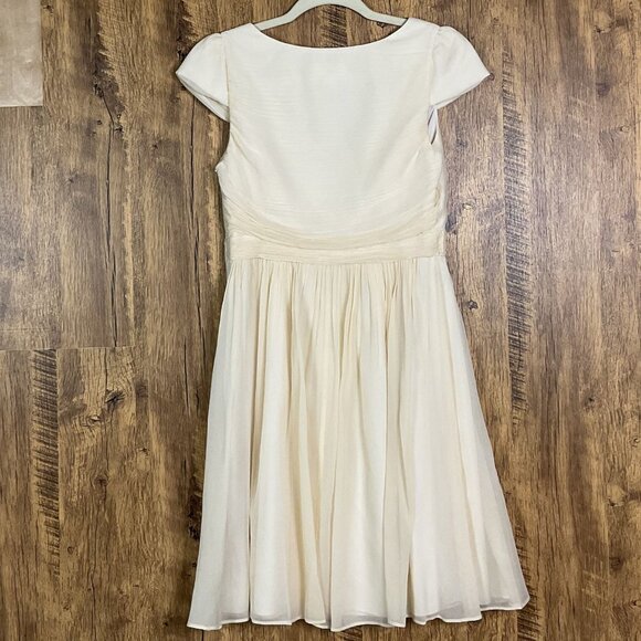 J. Crew Mirabelle Dress in Silk Chiffon, Champagne, size Petite 4, A0014 - Picture 7 of 14